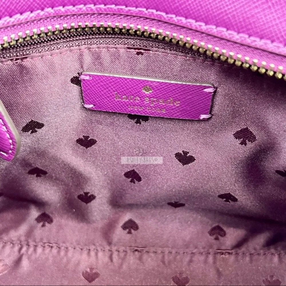 Kate Spade Staci Plum Pie Small Satchel Crossbody & Large Slim Bifold Wallet - Picture 9 of 16